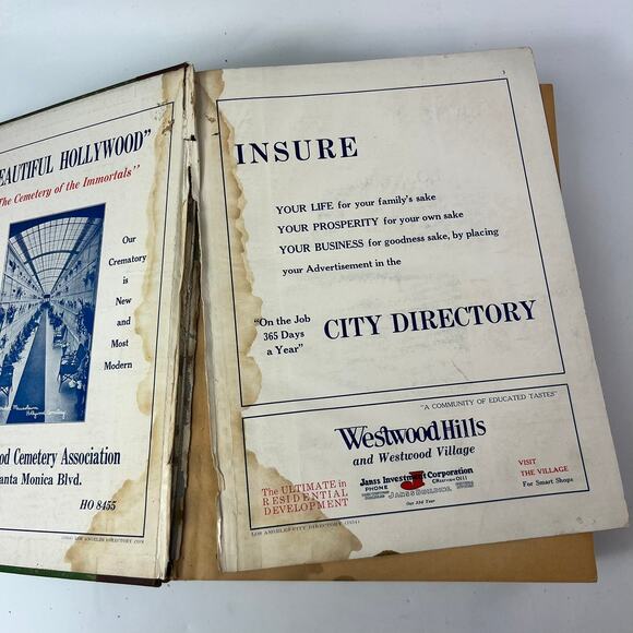 1934 Los Angeles CA City Directory POOR Ancestry Genealogy Antique Vtg Reference - Picture 8 of 15